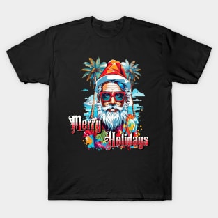 Christmas in Paradise: Merry Holidays with Santa T-Shirt